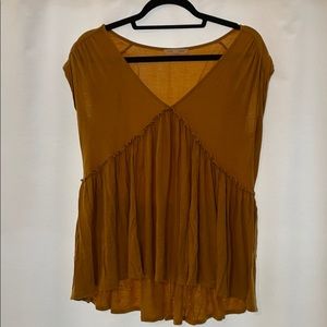 Mustard Yellow Ruffle Top